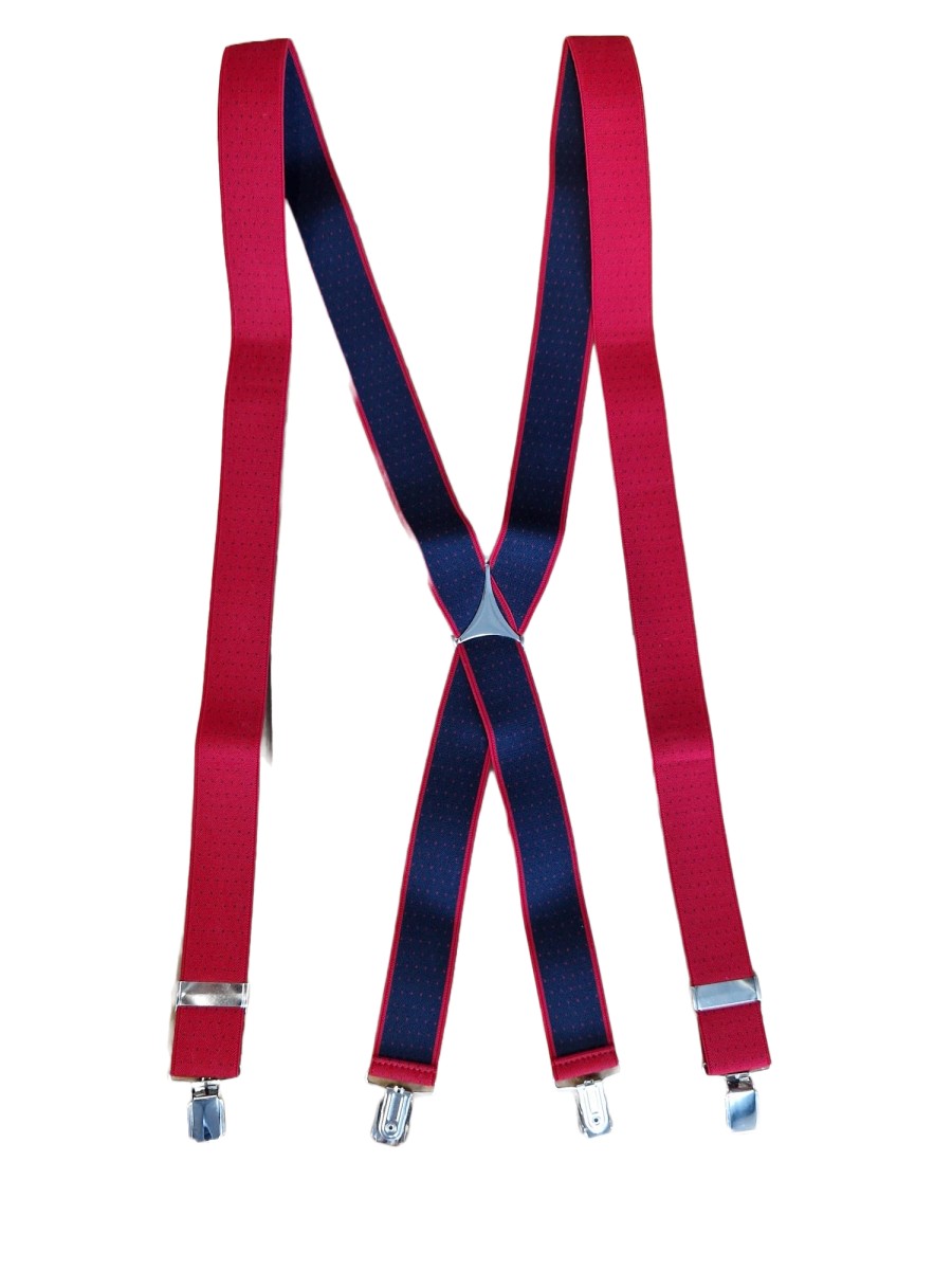 Bretels elastiek | Rood/marineblauw