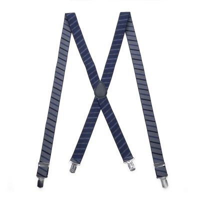 Bretels elastiek | blauw/grijs diagonaal gestreept
