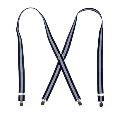 Bretels elastiek gestreept | Zwart/grijs