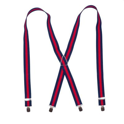 Bretels elastiek gestreept | Marineblauw/rood