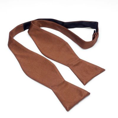 Vlinderdas/Zelfstrikker - zijde - bruin - NOS