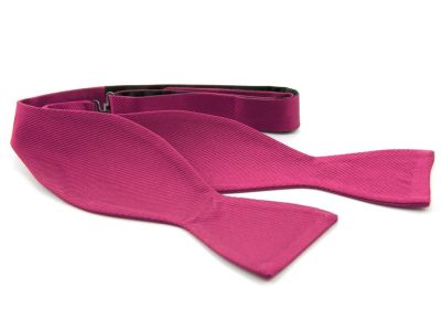 Vlinderdas/Zelfstrikker - zijde - donker fuchsia - NOS
