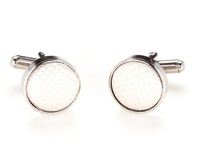 Witte manchetknopen | Zijde