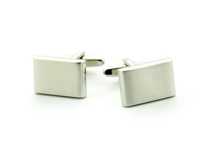 Manchetknopen | klassiek rechthoek zilver mat