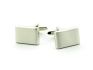 Manchetknopen klassiek rechthoek zilver mat