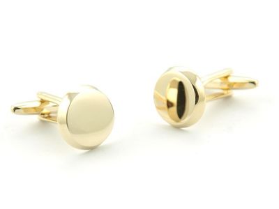Manchetknopen Klassiek | Rond glanzend goud Manchetknopen Klassiek | Rond glanzend goud