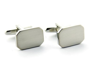 Manchetknopen Klassiek | Mat zilveren achthoek