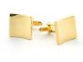 Manchetknopen goud vierkant gebogen