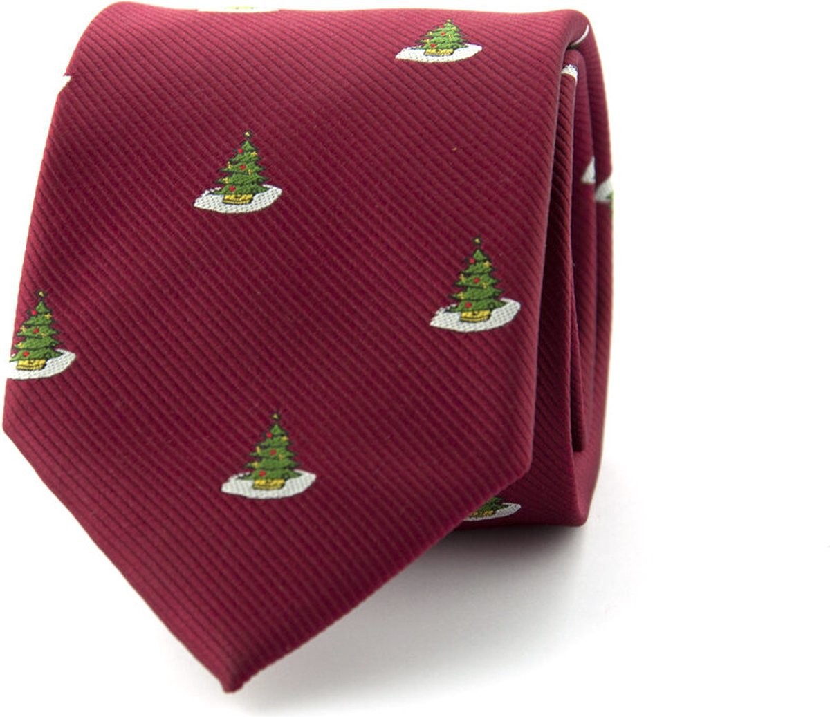 Stropdas kerstboom - 7,5cm - bordeaux