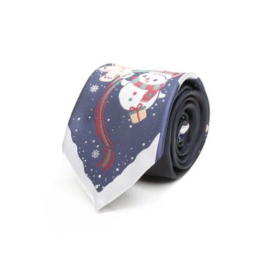 Stropdas Foute kerst - 7,5cm - donkerblauw