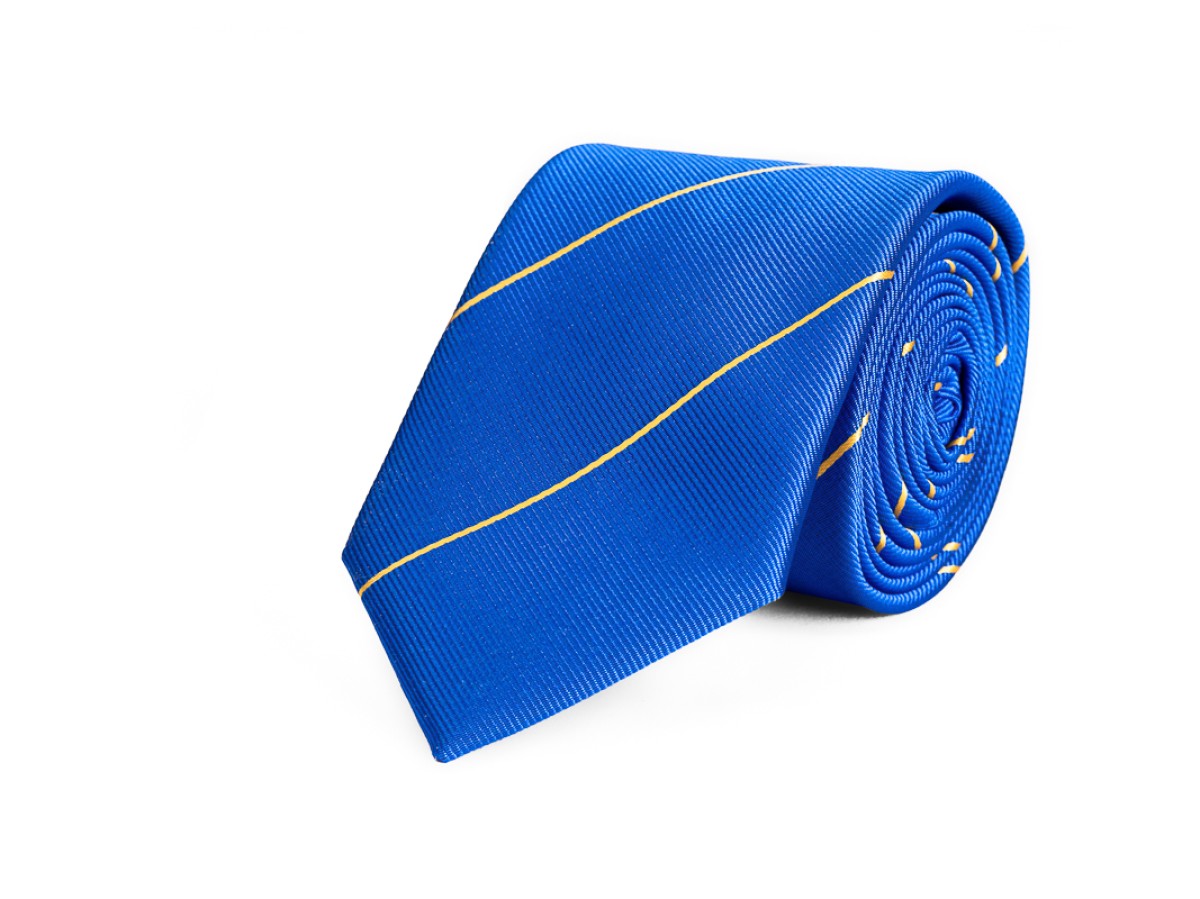 stropdas streep polyester blauw