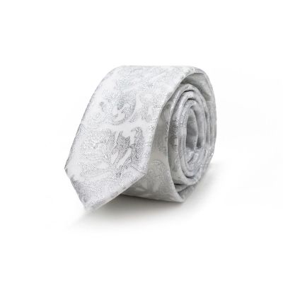 STROPDAS LUREX 5 CM | WIT ORGANZA