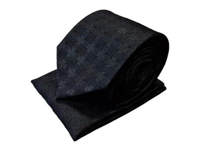 Necktie+Pochet Progetto Premium ceremonial/ 100% silk / black