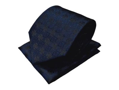 Necktie+Pochet Progetto Premium ceremonial/ 100% silk / navy