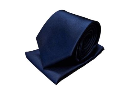 Stropdas & Pochet Progetto Premium - trouw/ceremonie - 100% zijde - donkerblauw