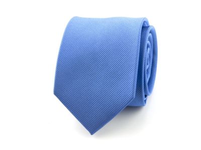 Stropdas effen polyester | Midden blauw