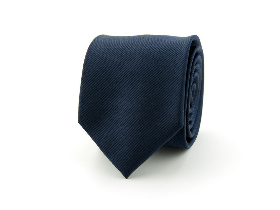 stropdas effen polyester marineblauw