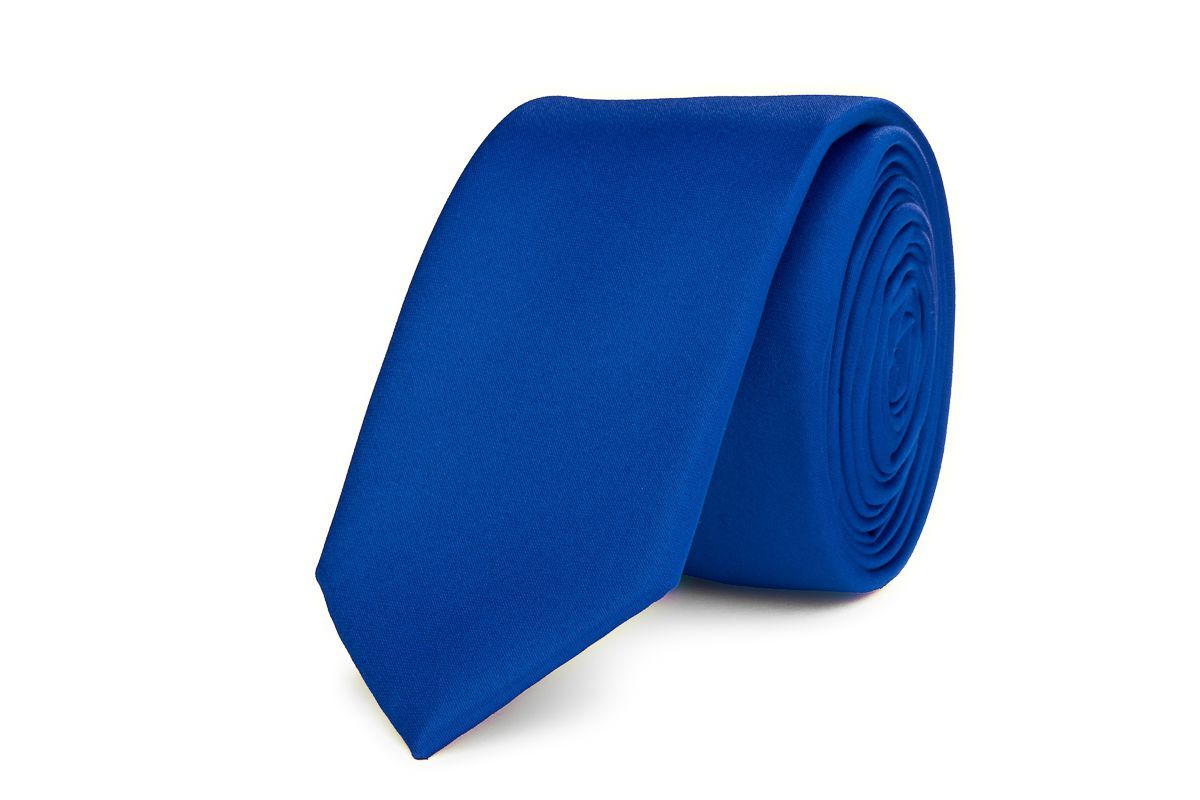 smalle stropdas kobaltblauw