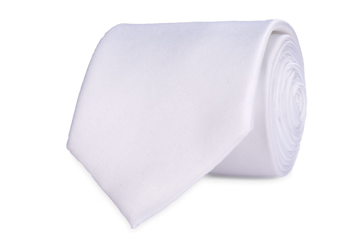 stropdas polyester satijn wit