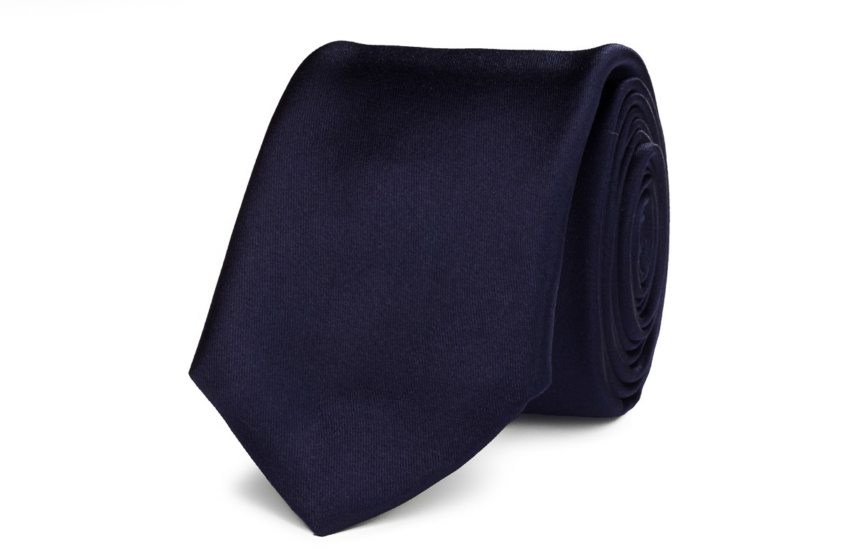 Stropdas Progetto Premium - 100% zijde - NOS - donkerblauw