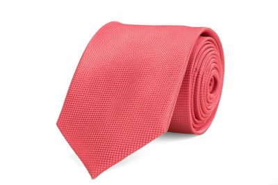 Stropdas - zijde - koraal - 7,5cm - NOS