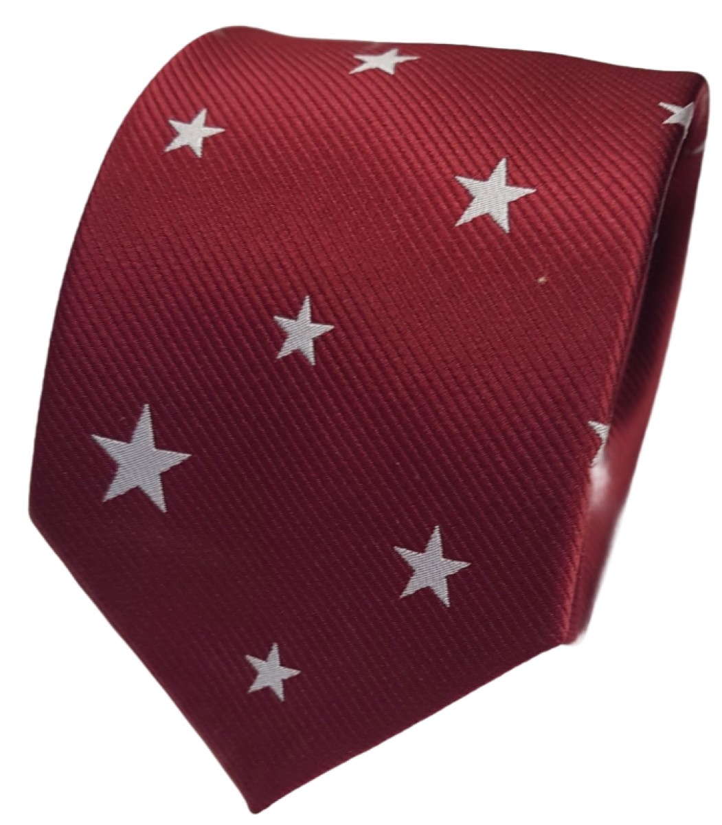 Stropdas sterren - 7,5cm - rood