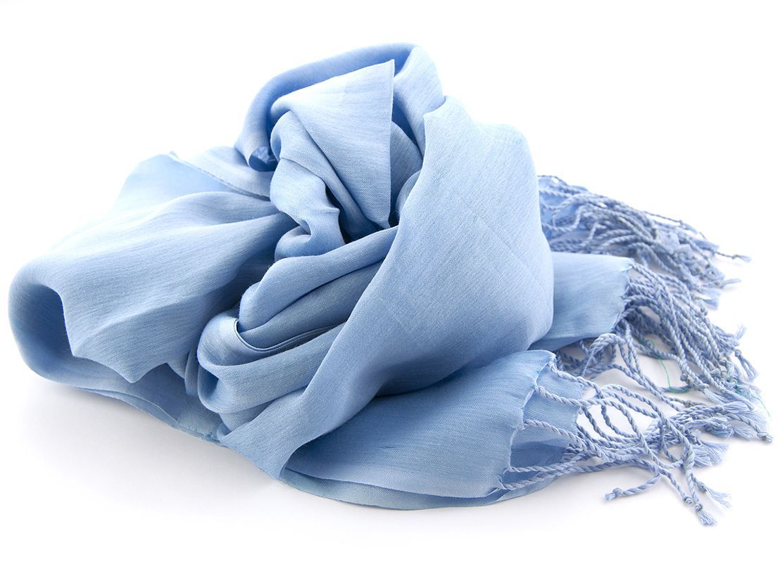 shawl katoenzijde lichtblauw