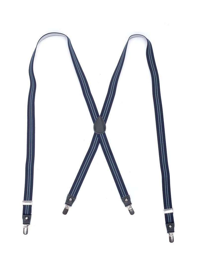 bretels elastiek gestreept marineblauwblauw
