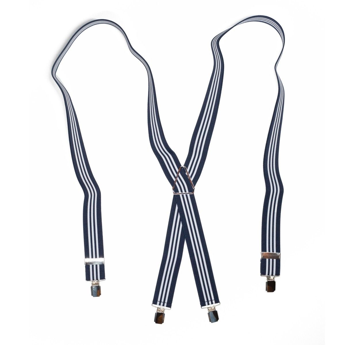 bretels elastiek gestreept marineblauwwit